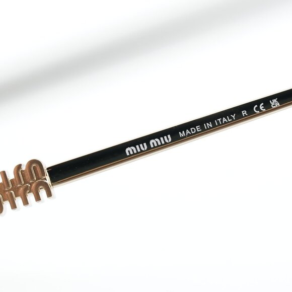 Miu Miu MUA52S ZVN60O Sunglasses Gold Cat Eye Frame, Blue Lenses - Picture 9 of 10